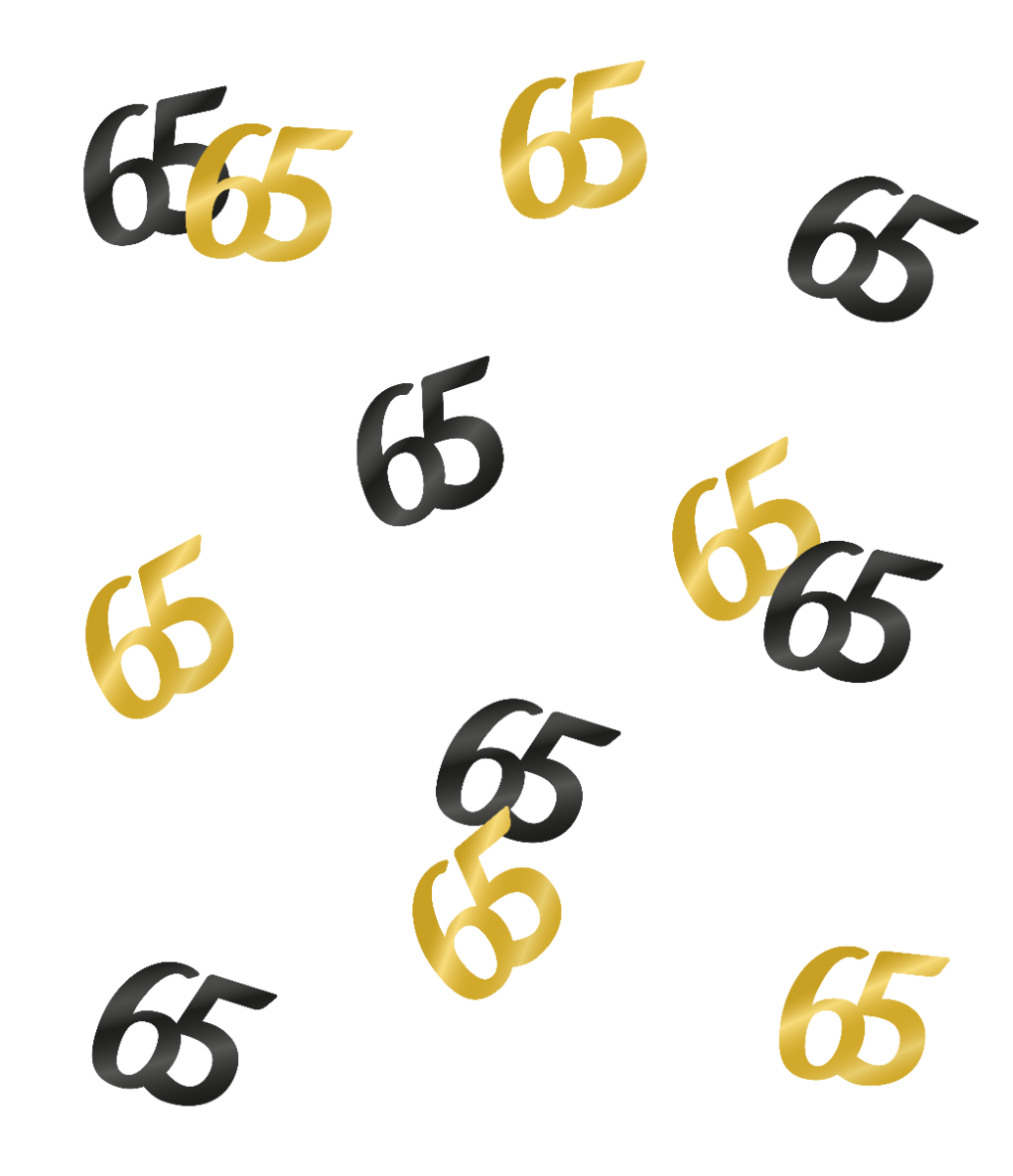Confetti Classy 65 jaar zwart-goud