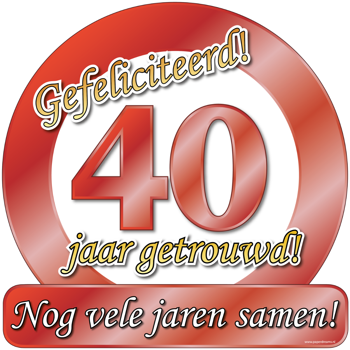 Huldeschild 40 jaar getrouwd