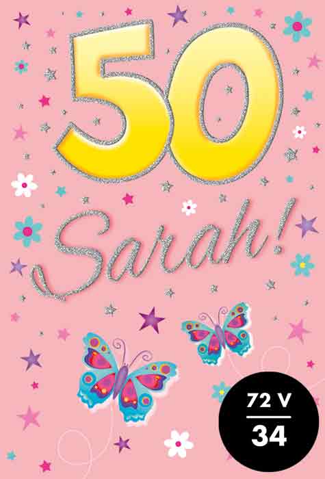 Verjaardagskaart That funny age Sarah 50 jaar
