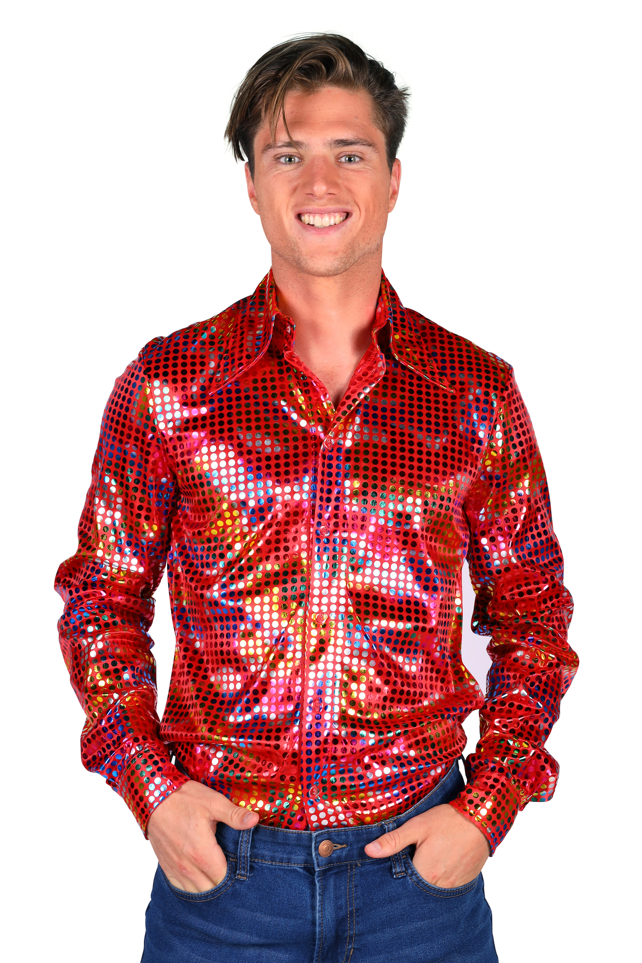 Shirt disco heren rood