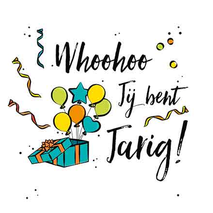 Wenskaart Whoohoo jij bent jarig