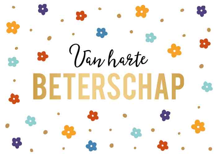 Wenskaart Daisy van harte beterschap