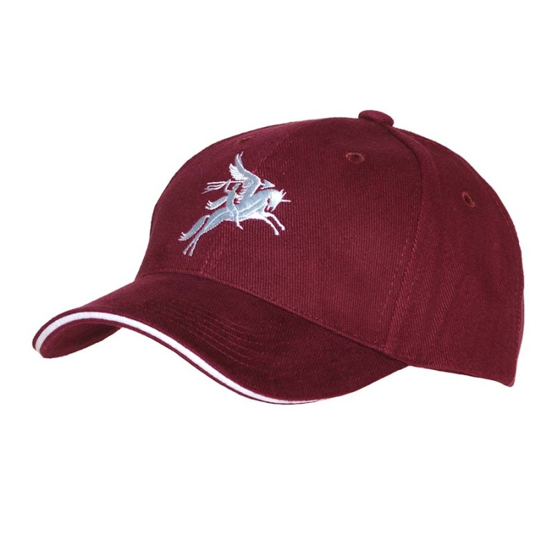 Airborne pet maroon rood met geborduurd logo