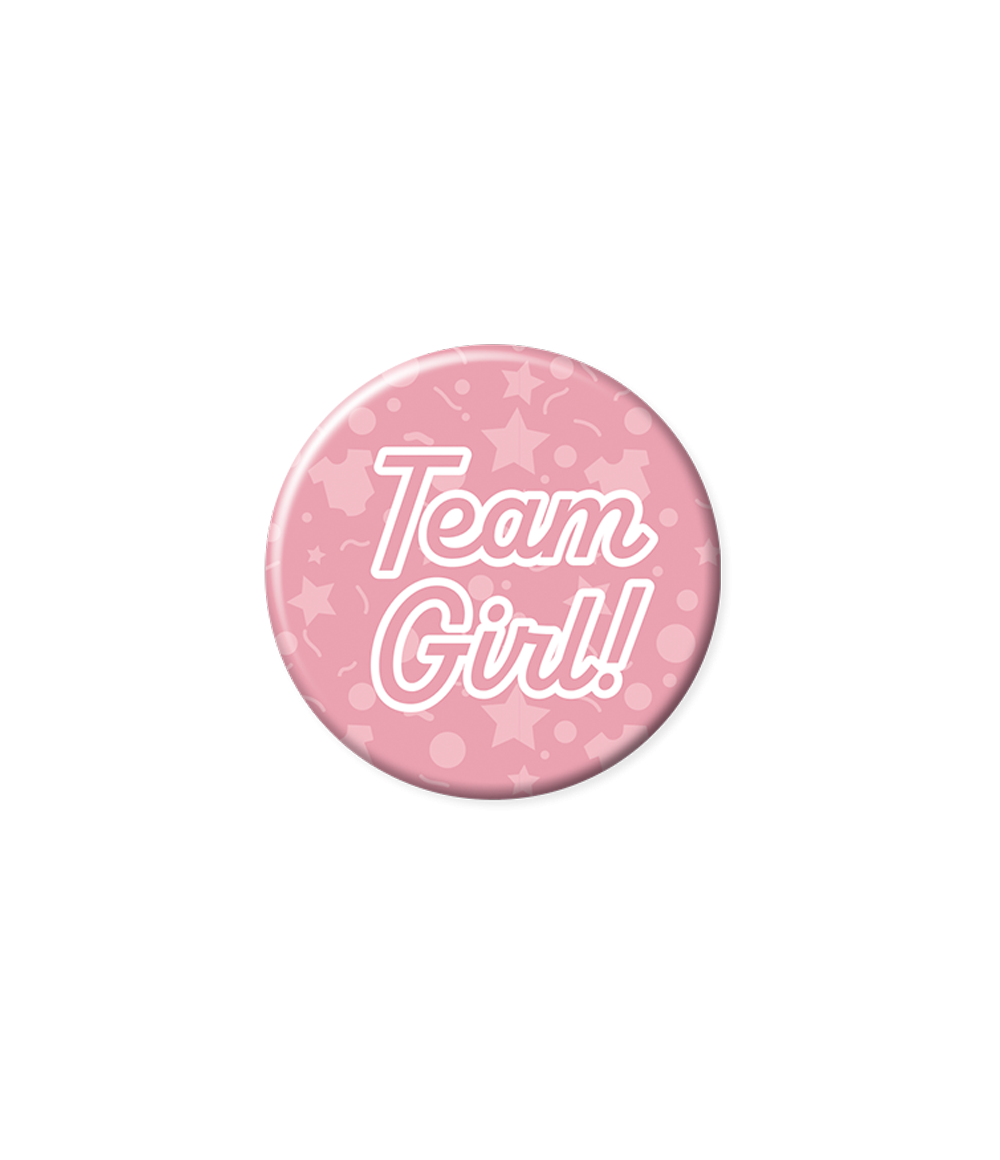 Gender reveal button team girl