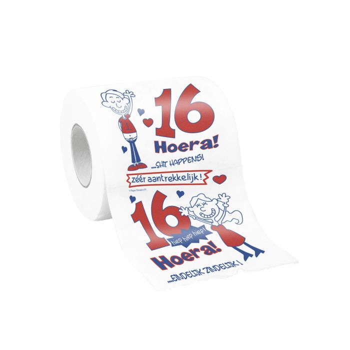 Toiletpapier rol met opdruk 16
