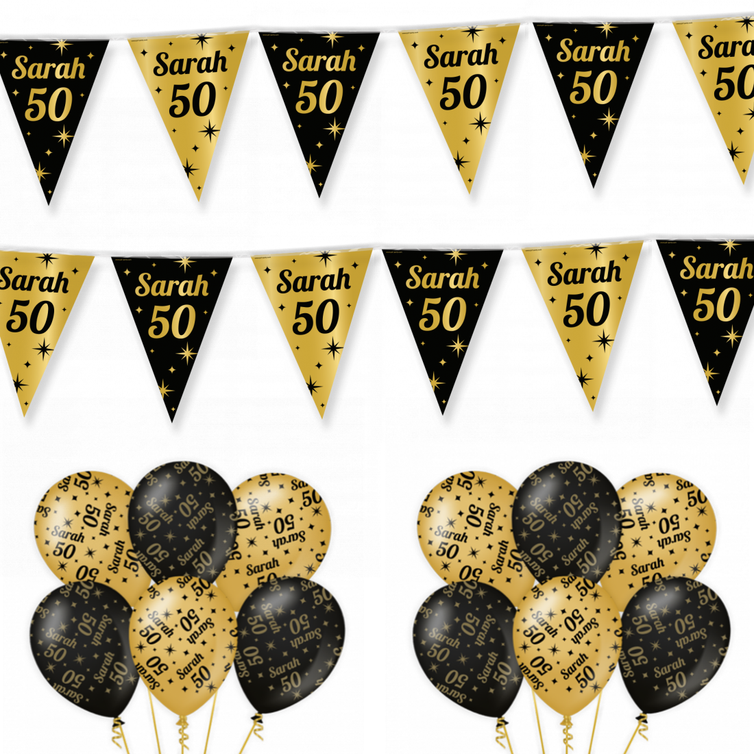 Sarah 50 feestpakket Classy Black-Gold
