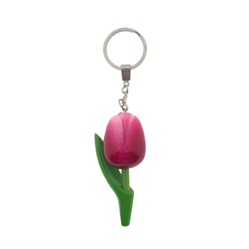 Sleutelhanger tulp roze