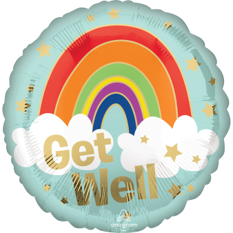 Folieballon get well golden rainbow