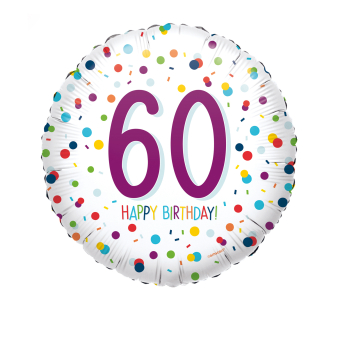 Folieballon 60 confetti happy birthday