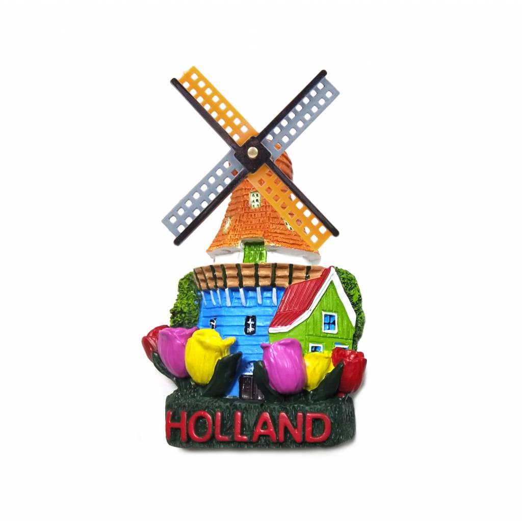Magneet polystone  molen/tulpen Holland