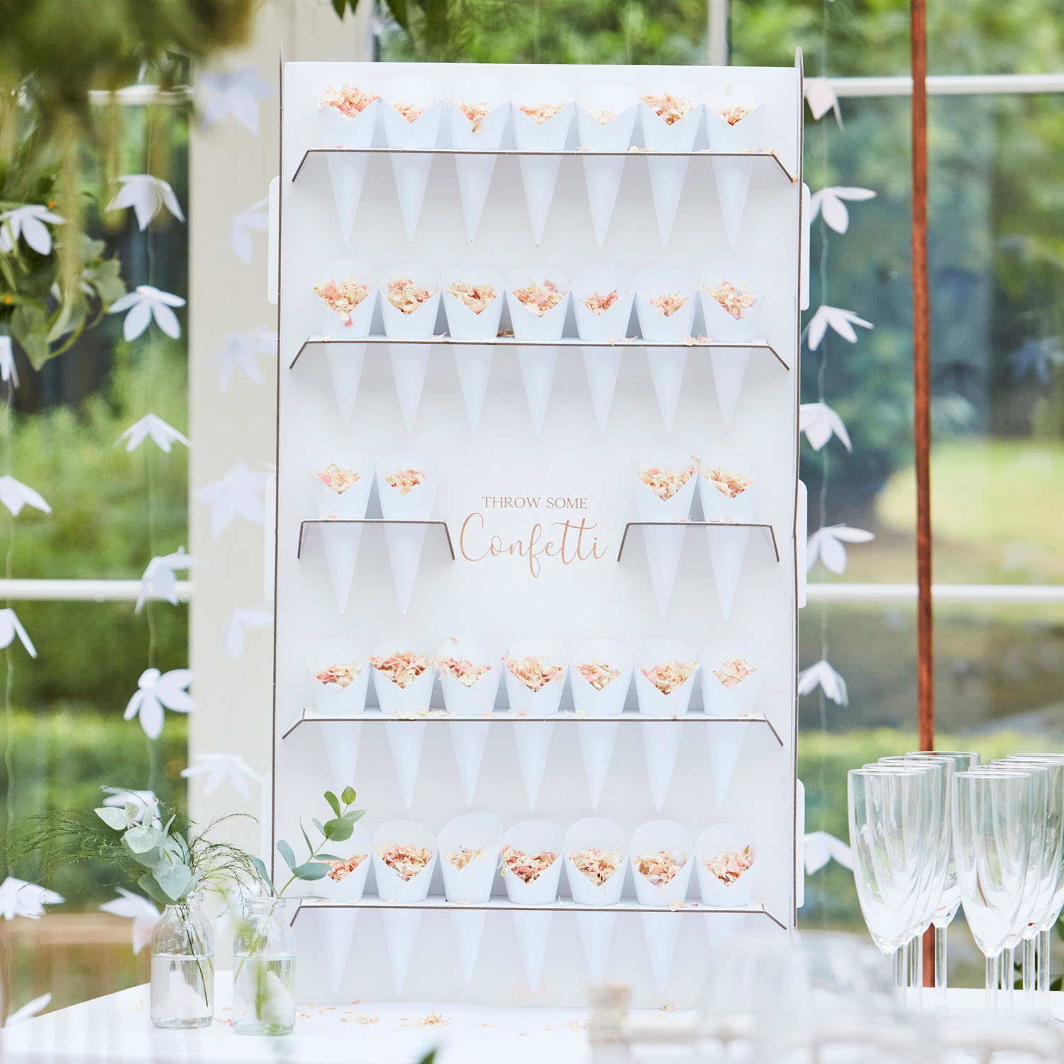Ginger Ray - Wedding - confetti stand with cones