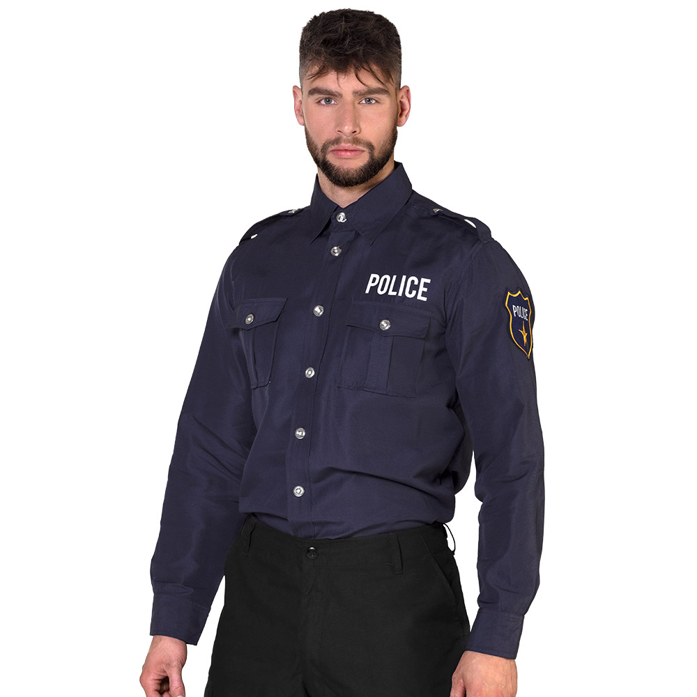 Shirt politie blauw