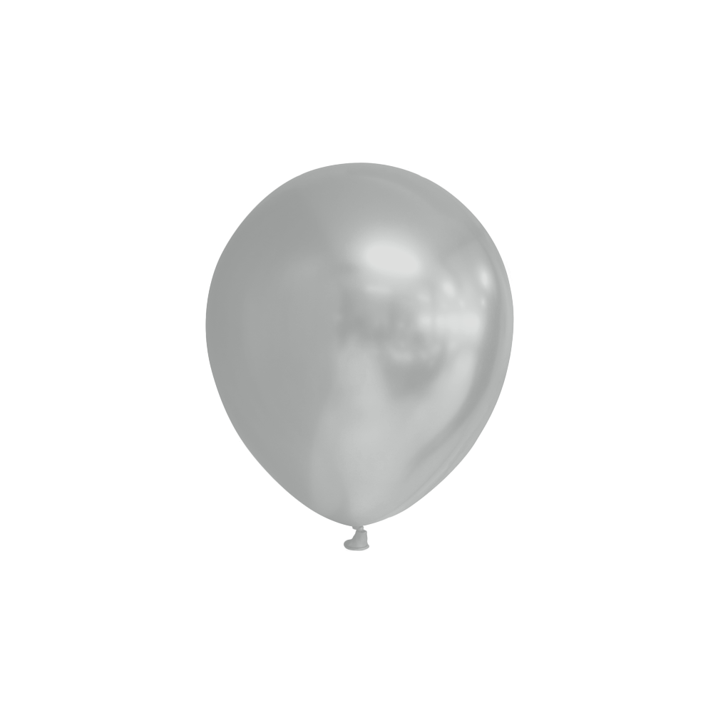 Ballonnen klein metallic zilver 100 stuks