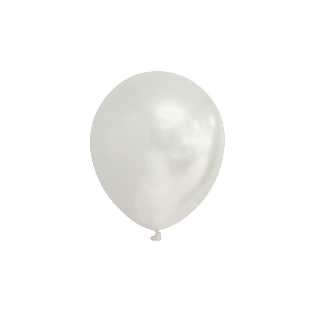 Ballonnen klein metallic wit 100 stuks