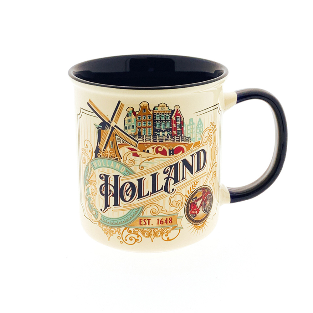 Beker vintage Holland wit