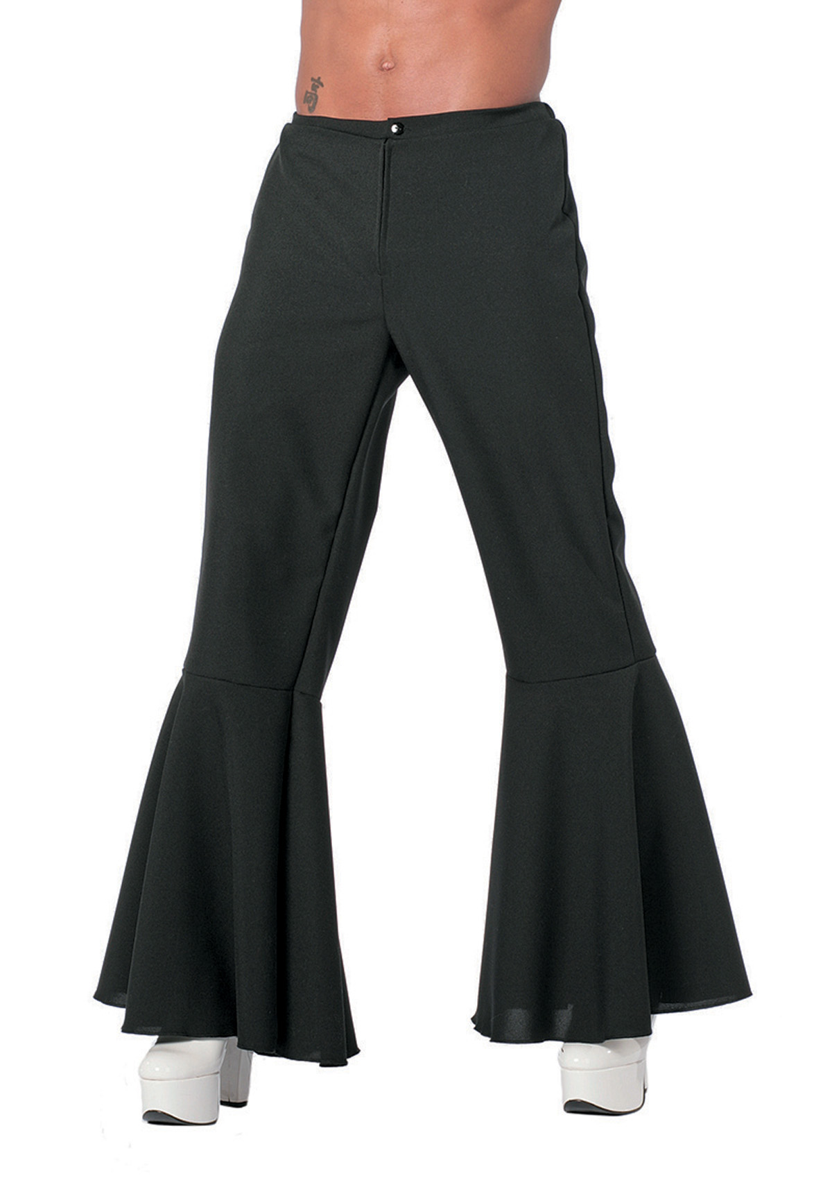 Hippie flared broek zwart heren