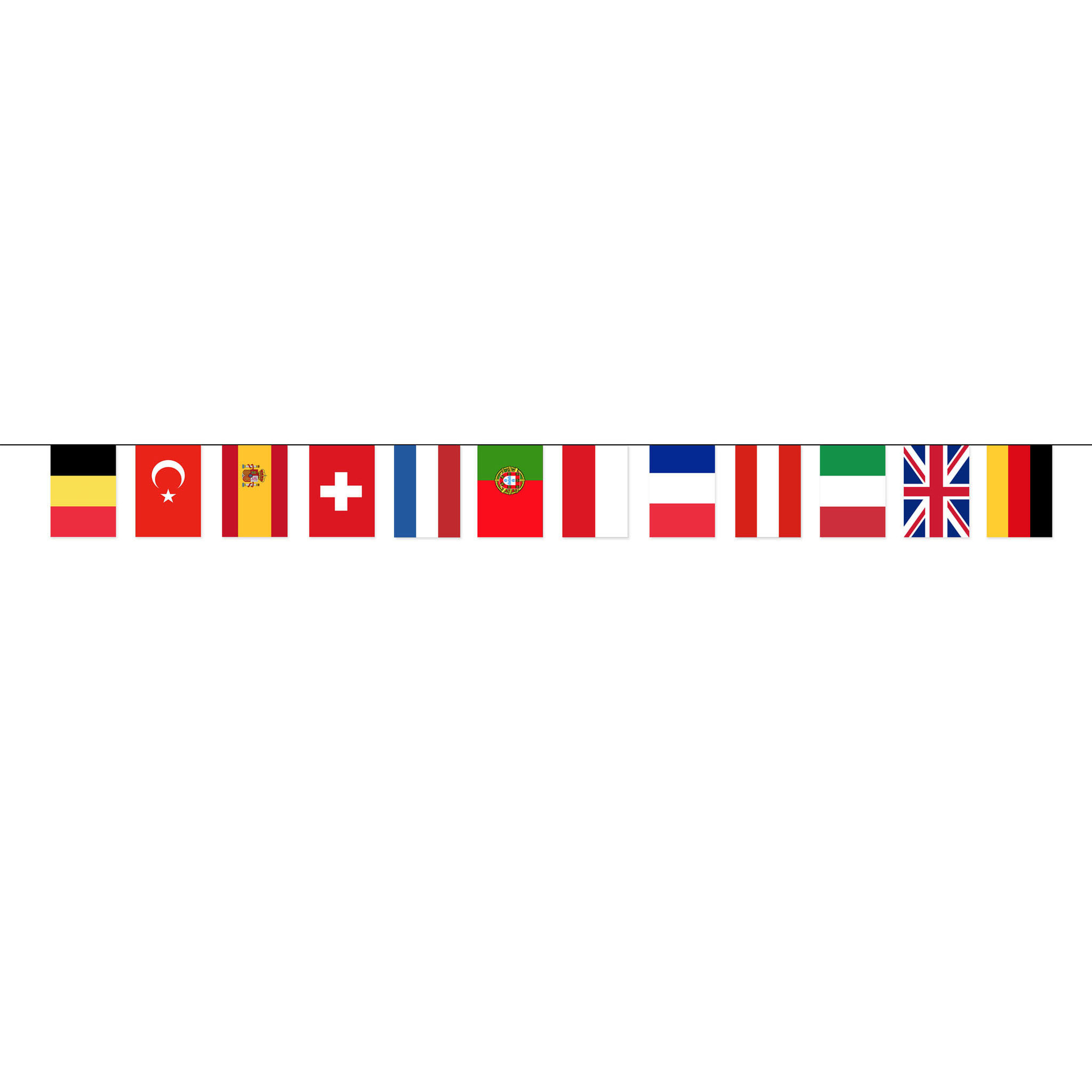 Vlaggenlijn Internationaal vierkant 10 meter