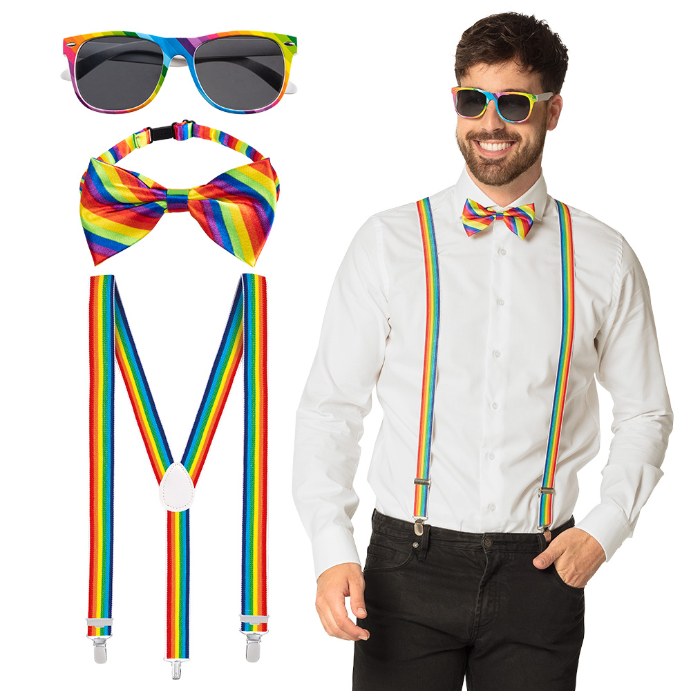 Pride Accessoireset regenboog 3-delig 