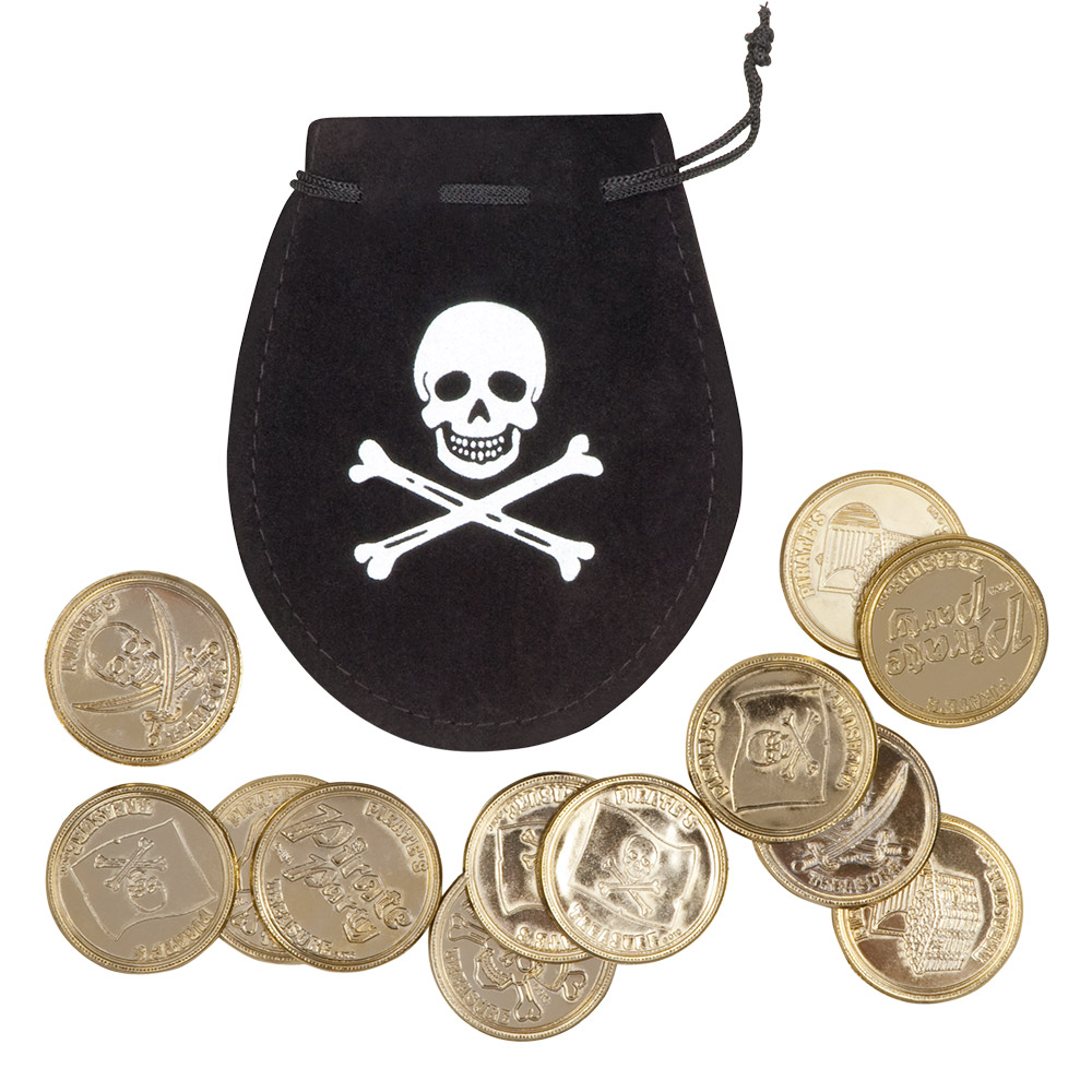 Piratenbuidel met 12 gouden munten