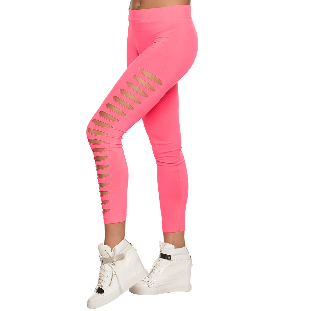 Legging met gaten roze