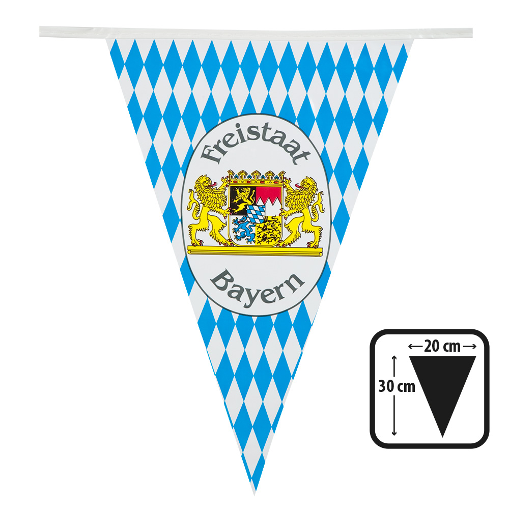 Vlaggenlijn plastic Oktoberfest Freistaat Bayern