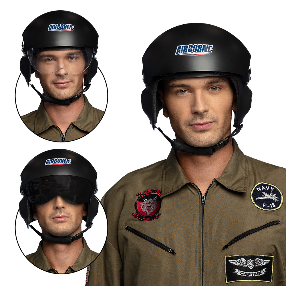 Pilotenhelm Airborne zwart