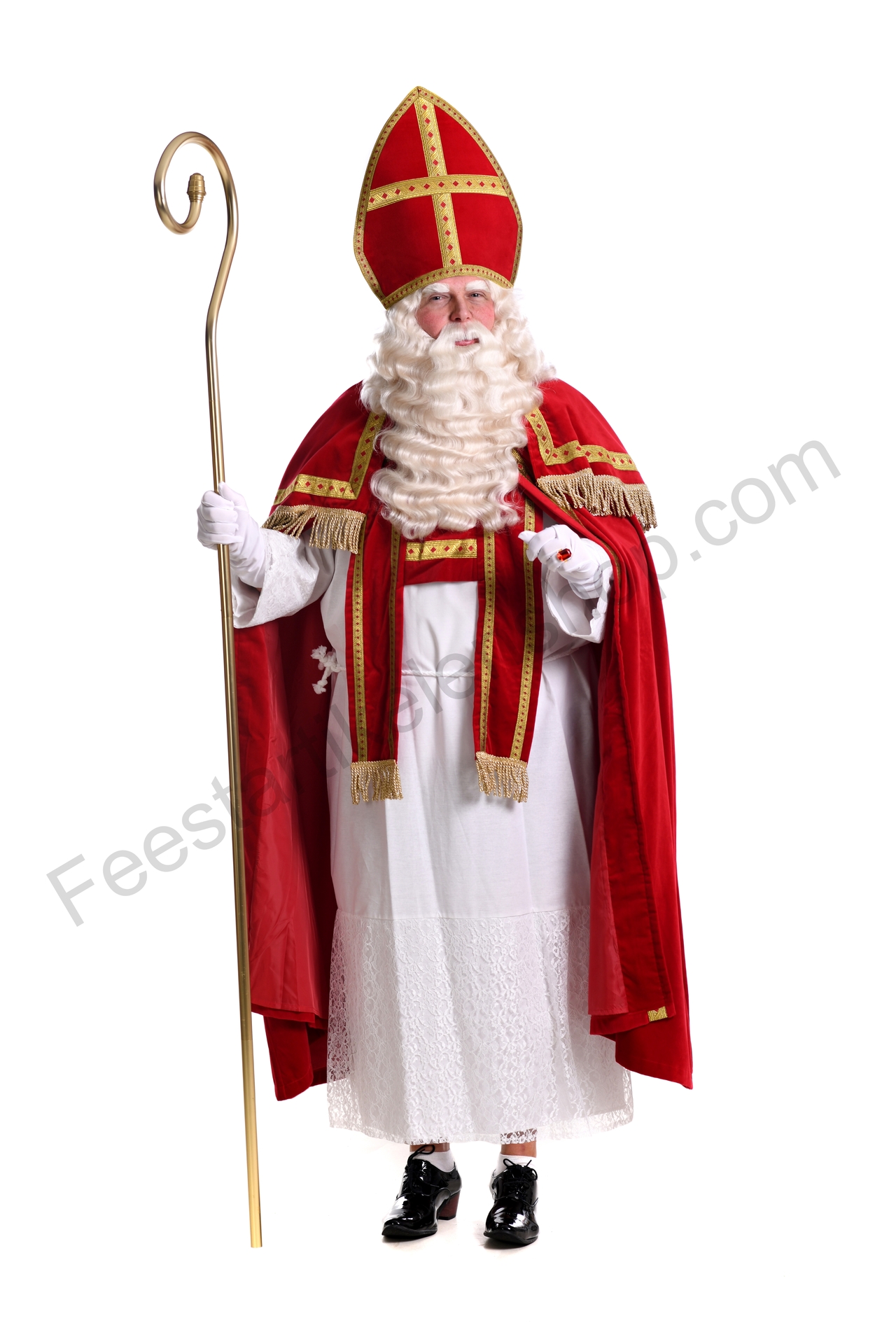 Sinterklaas compleet kostuum polyester katoen rood