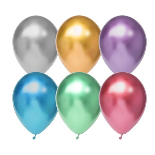 Chrome ballonnen mixed 30 cm 