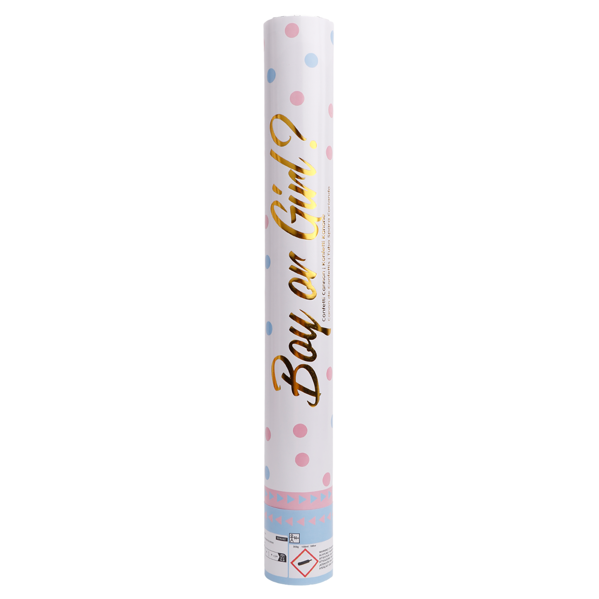 Gender Reveal Confetti Shooter 40 cm roze