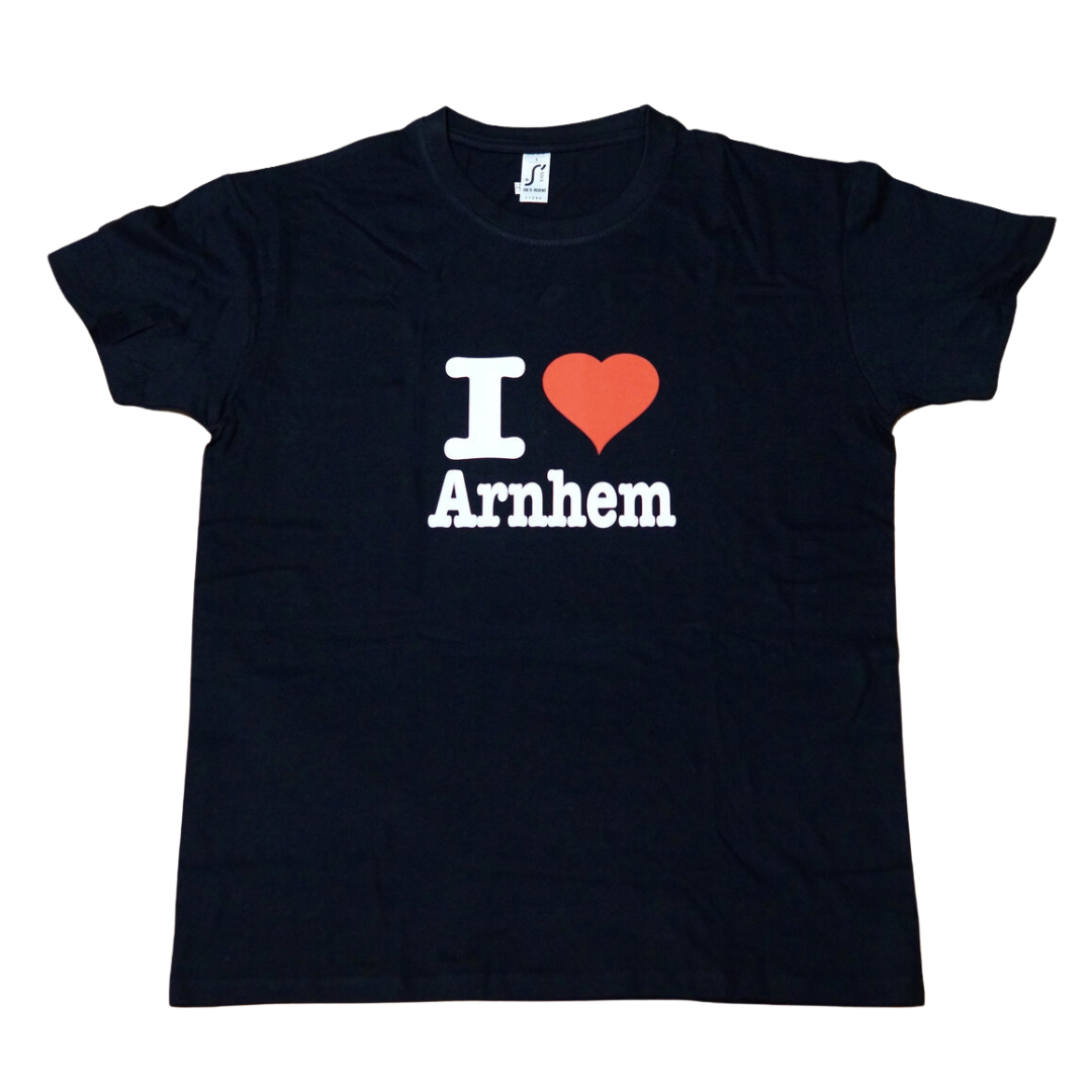 T-shirt zwart I Love Arnhem heren