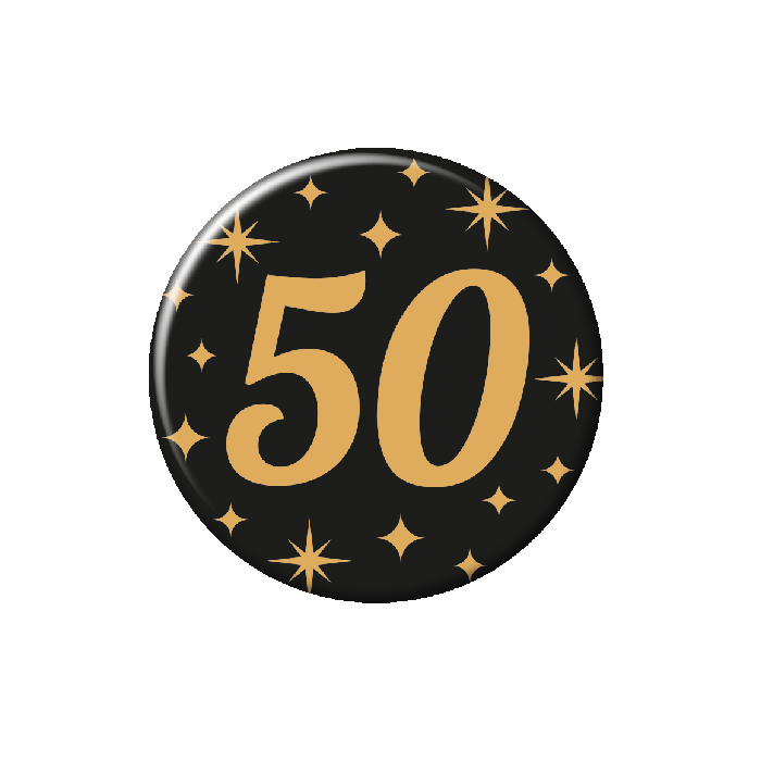 Button Classy Zwart-Goud - 50 jaar