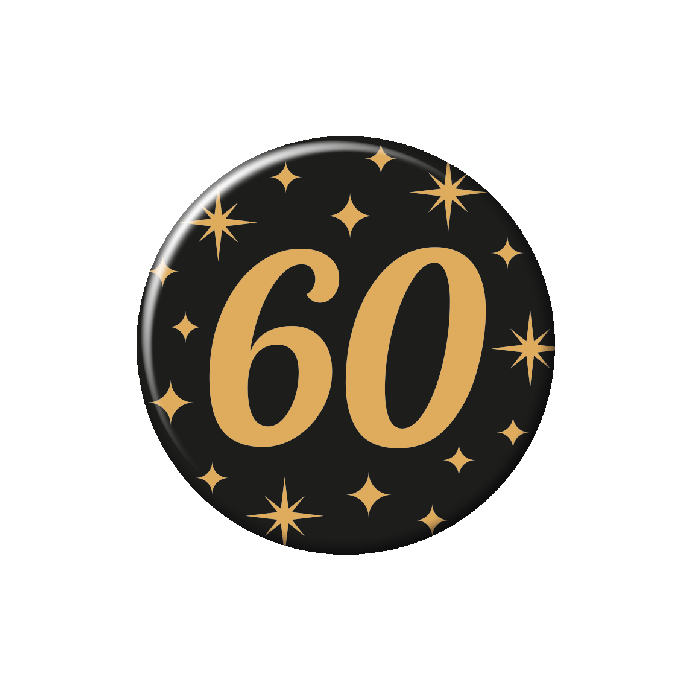 Button Classy Zwart-Goud 60 jaar
