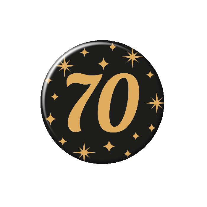 Button Classy Zwart-Goud - 70 jaar