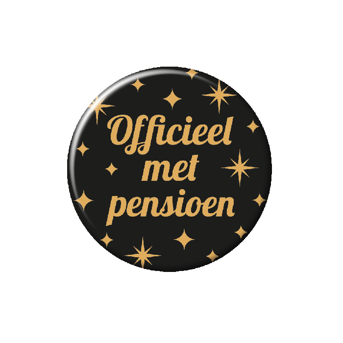 Button Classy Zwart-Goud - Pensioen