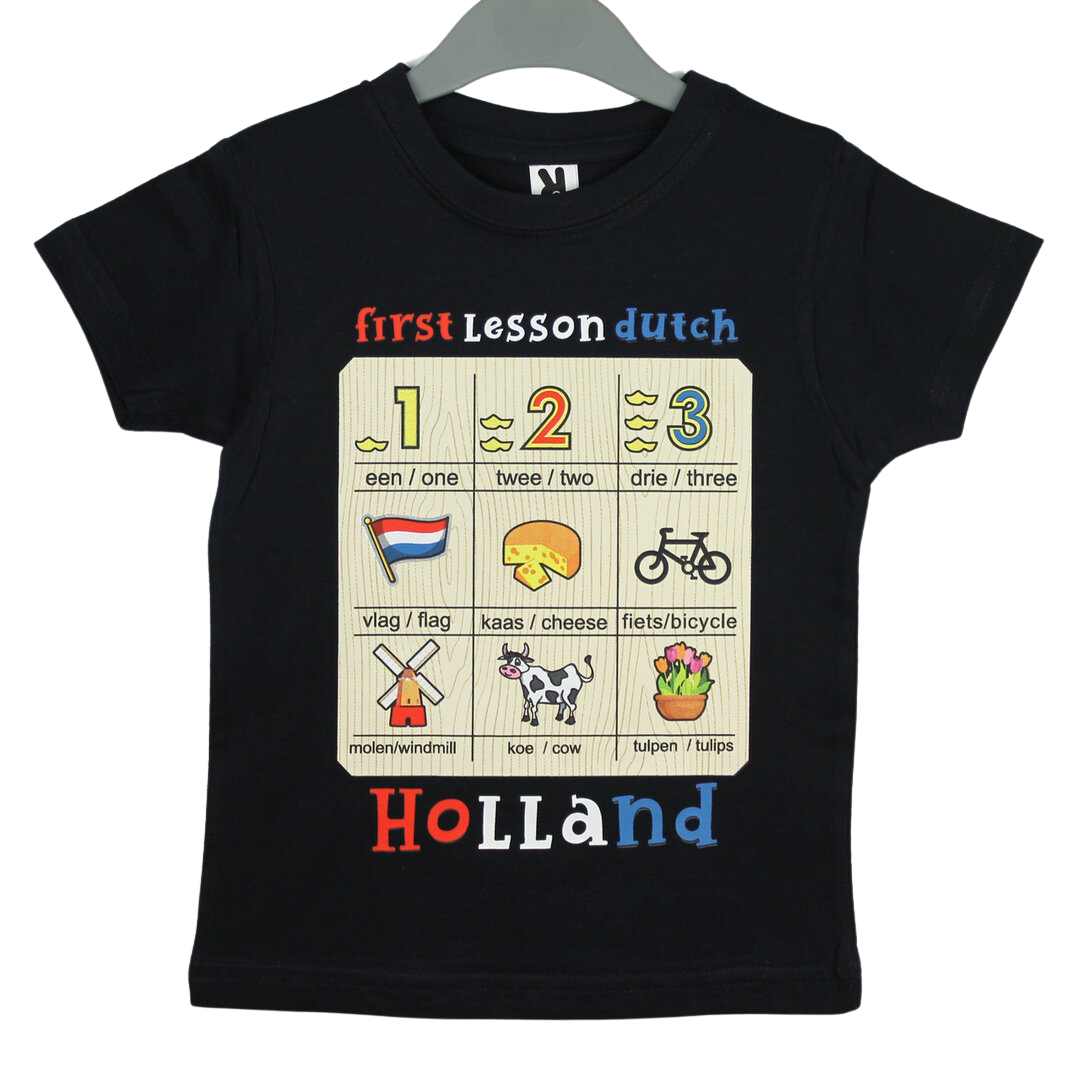 Kinder t-shirt donkerblauw Holland leesplankje