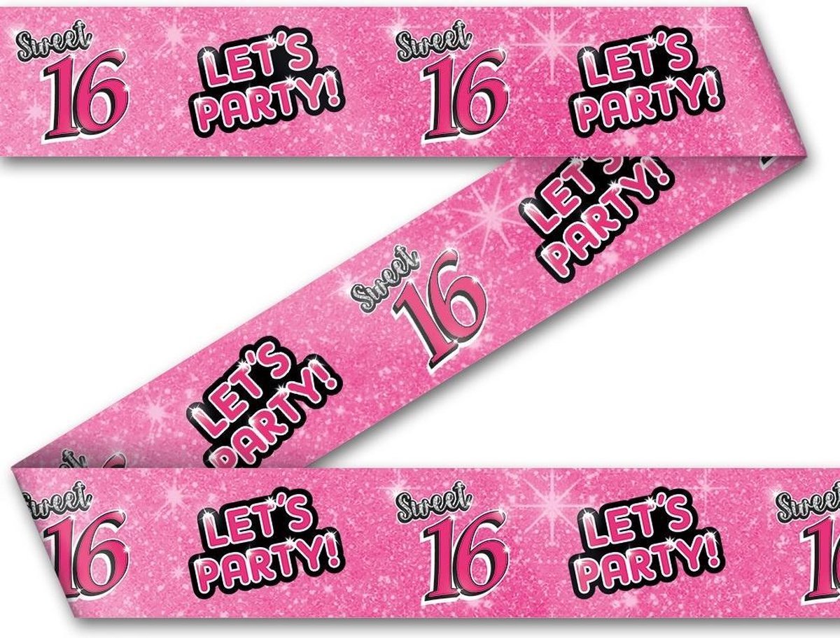 Sweet 16 Afzetlint Roze - 12 meter