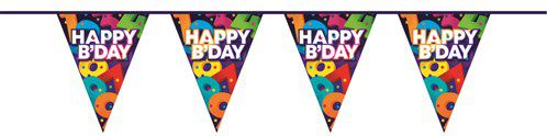 Vlaggenlijn Cijfers Happy Birthday - 10 meter