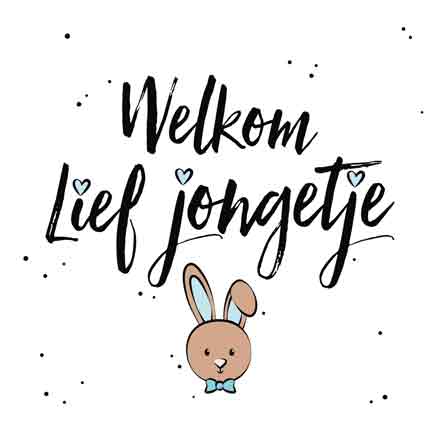 Wenskaart Geboorte - Welkom Lief Jongetje - Met Envelop