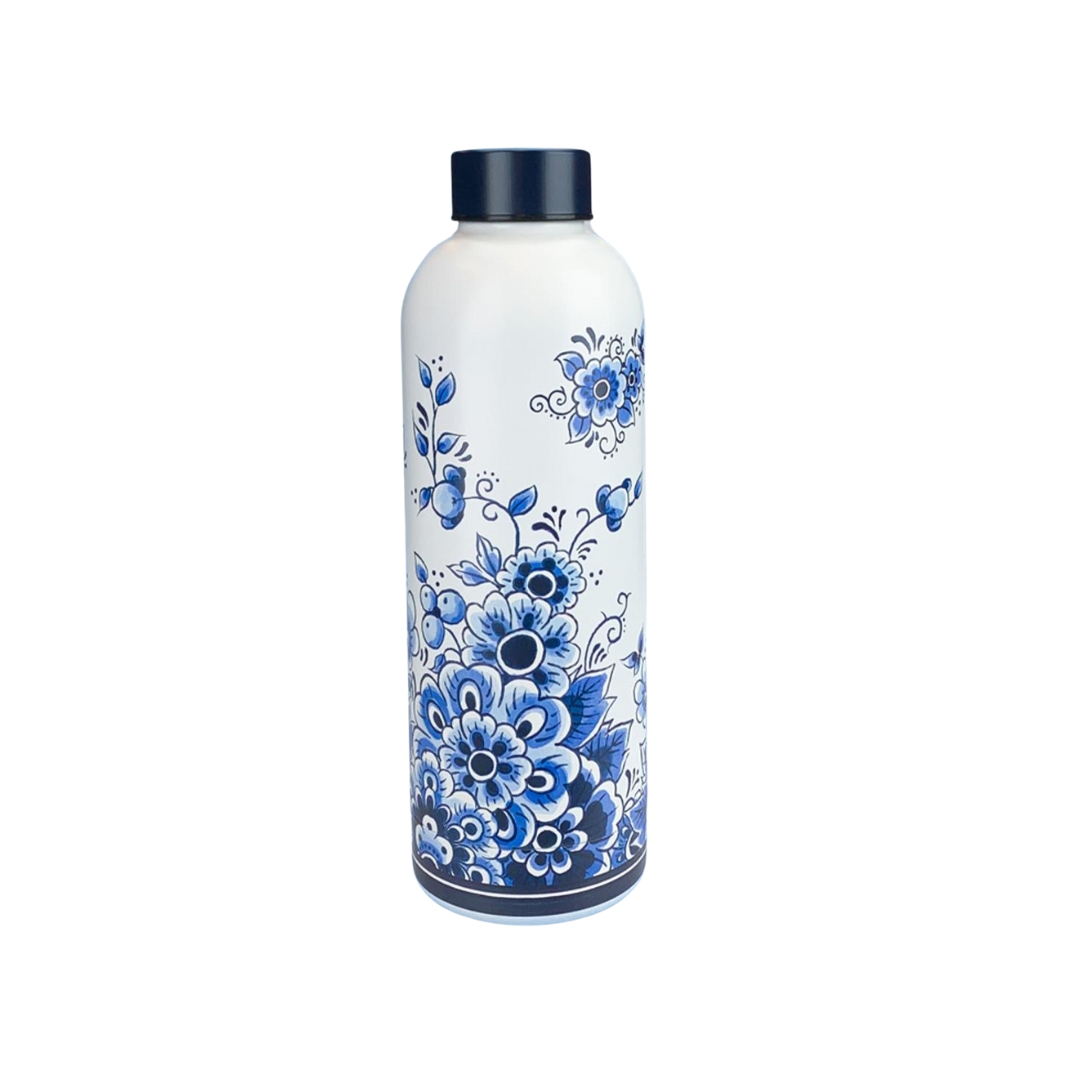 Waterfles Delftsblauw Bloemen - 500 ml