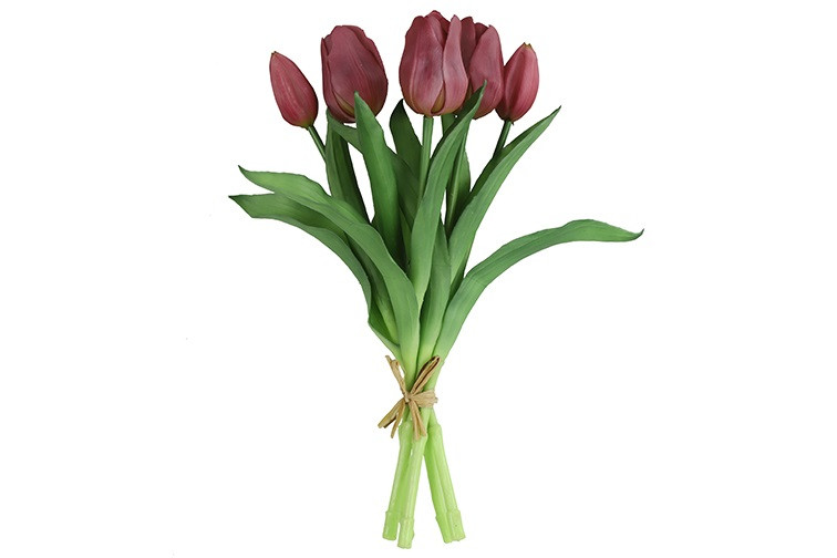 Kunstboeket Tulpen - Kunstbloem Paars - 5 Stuks