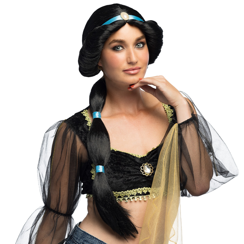 Dames Pruik - Aisha Zwart - 1001 Nacht Sprookjes