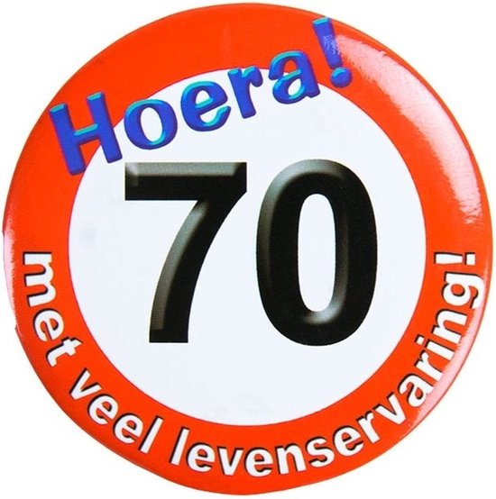 70 jaar button