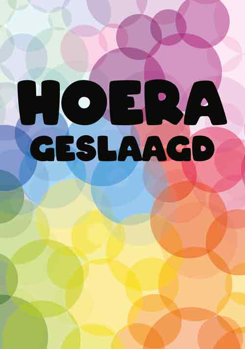 Wenskaart Geslaagd Hoera Gekleurde Stippen