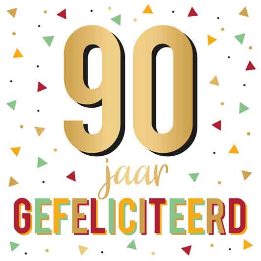 Verjaardagskaart Daisy XL - 90 jaar - met Envelop