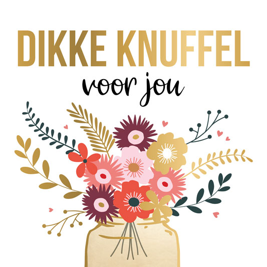 Wenskaart Daisy XL - Dikke Knuffel - met Envelop