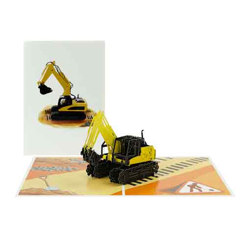 Wenskaart Kiriori 3D- Graafmachine Verbouwing - met Envelop 