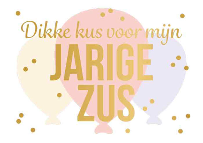 Wenskaart Daisy Dikke Kus Voor Mijn Jarige Zus