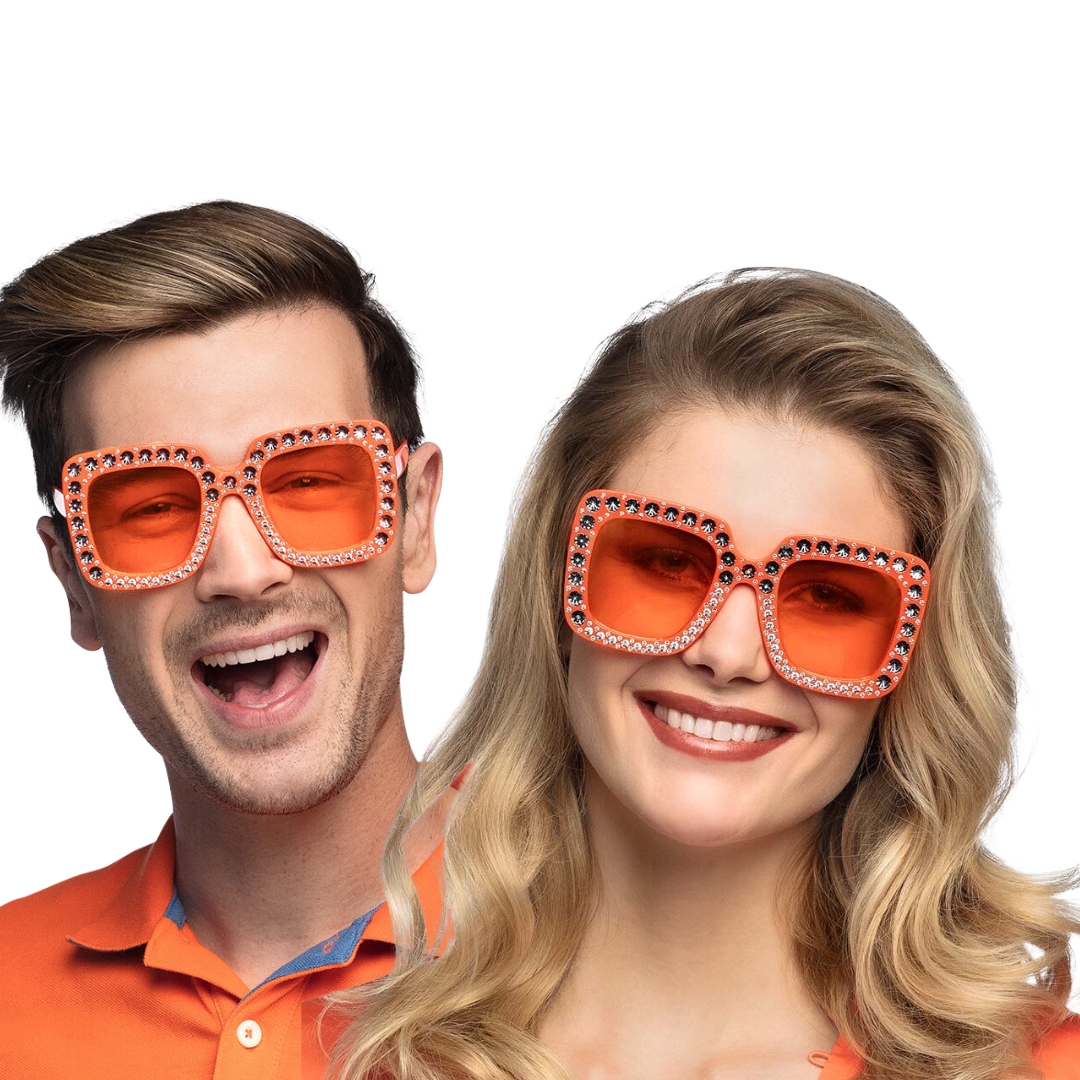 Partybril Bling bling oranje