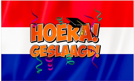 Vlag Geslaagd - Rood-Wit-Blauw - 90 x 150 cm