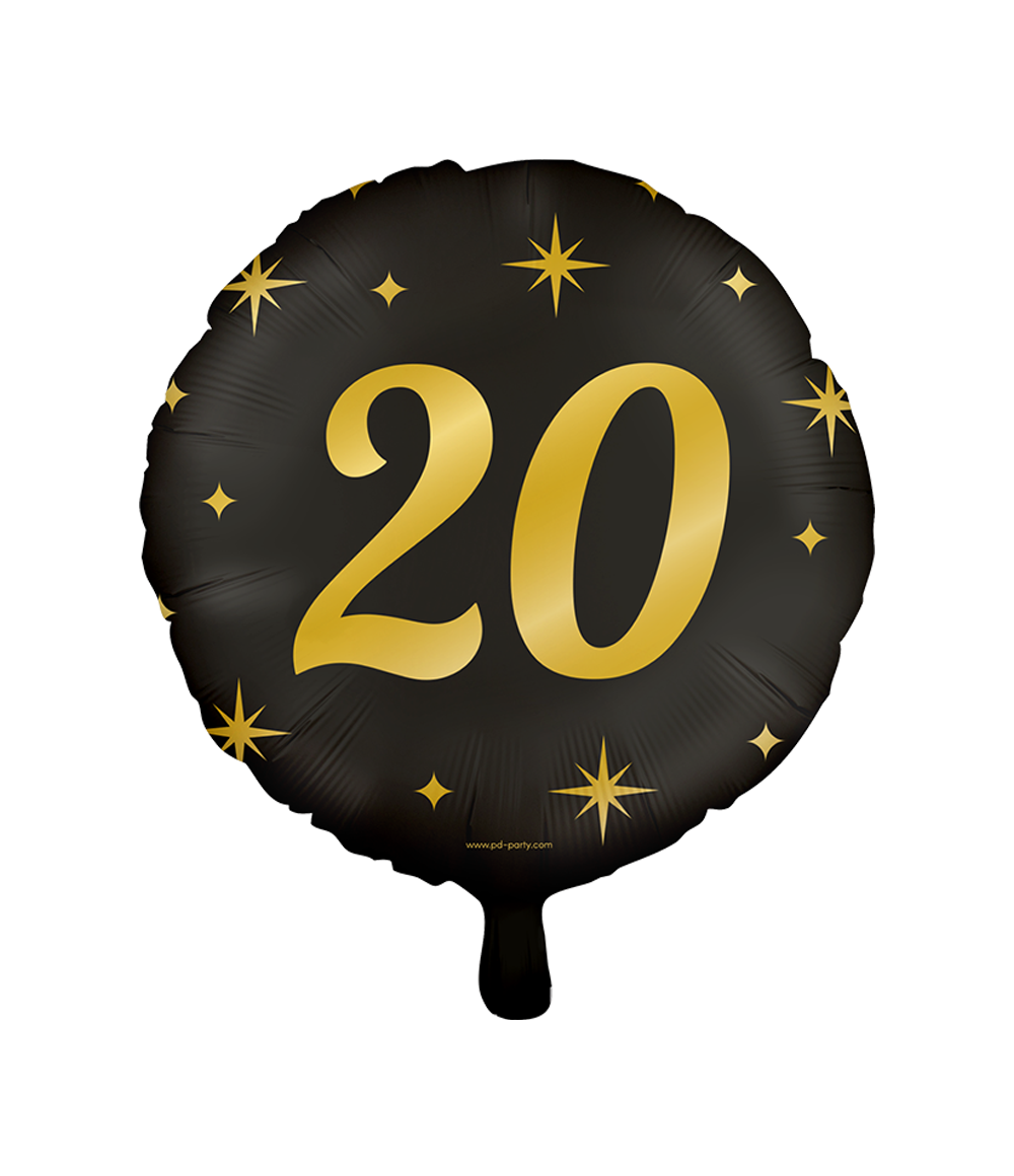 Folieballon Classy - 20 jaar - 45 cm - Helium- en Luchtvulling